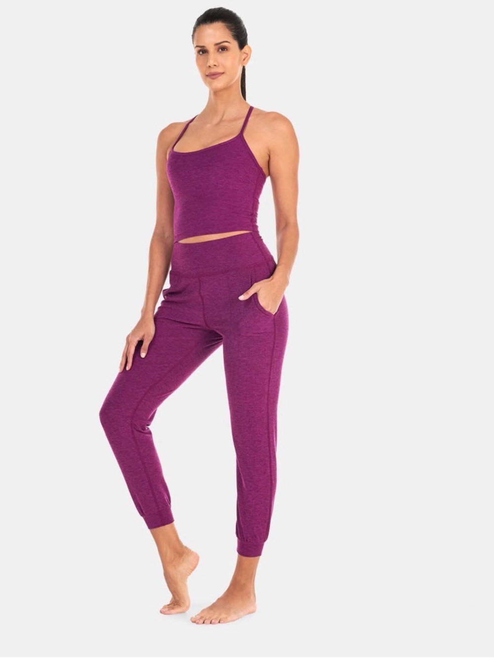 Beyond yoga spacedye everyday joggers and full zip. Purple, L. EUC. 2 pieces! - Picture 12 of 16